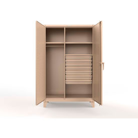 Strong Hold® Extreme Duty Uniform Cabinet w/ Pegboard 3 Shelves 48