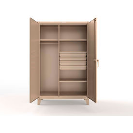 Strong Hold® Extreme Duty Uniform Cabinet w/ Pegboard 4 Shelves 48