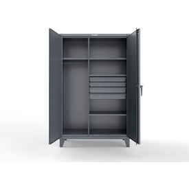 Strong Hold® Extreme Duty Uniform Cabinet w/ Pegboard 4 Shelves 48