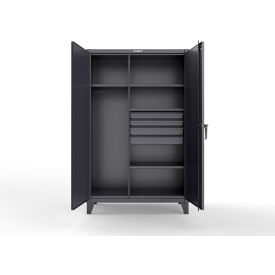 Strong Hold® Extreme Duty Uniform Cabinet w/ Pegboard 4 Shelves 48
