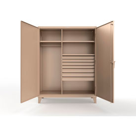 Strong Hold® Extra Heavy Duty Uniform Cabinet w/7 Drawer 3 Shelves 60