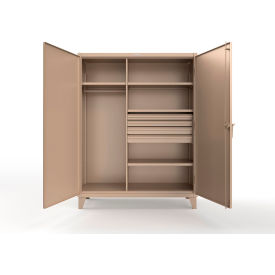 Strong Hold® Extra Heavy Duty Uniform Cabinet w/4 Drawer 3 Shelves 60
