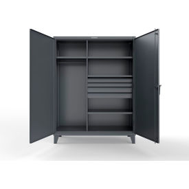 Strong Hold® Extra Heavy Duty Uniform Cabinet w/4 Drawer 3 Shelves 60