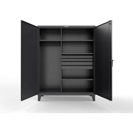 Strong Hold® Extra Heavy Duty Uniform Cabinet w/4 Drawer 3 Shelves 60