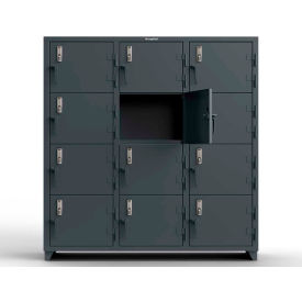 Strong Hold® 4-Tier 12 Door Digital Locker w/Keyless Entry Lock 72
