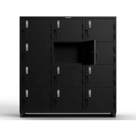 Strong Hold® 4-Tier 12 Door Extra Heavy Duty Digital Locker 72