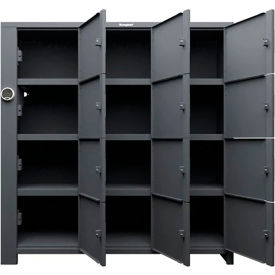 Strong Hold® 4-Tier 12 Solid Door Smart Access Locker 72
