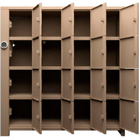 Strong Hold® 4-Tier 16 Solid Door Smart Access Locker 72