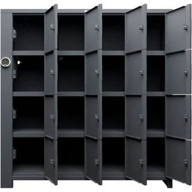 Strong Hold® 4-Tier 16 Solid Door Smart Access Locker 72