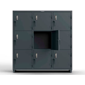 Strong Hold® 3-Tier 9 Door Digital Locker w/Keyless Entry Lock 72