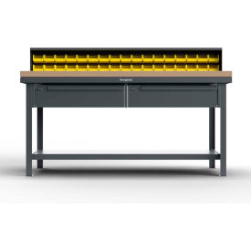 Strong Hold® Shop Table w/ 2 Drawers Maple Top Shelf 72