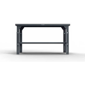 Strong Hold® Extreme Duty Shop Table with UHMW Top 1 Shelf Adj. Legs 72