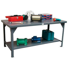 StrongHold Standard Workbench W/ Shelf Steel Square Edge 84