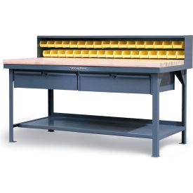 Strong Hold® Extreme Duty Shop Table w/ 2 Drawers Maple Top 48