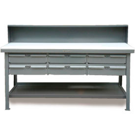 Strong Hold Storage Workbench W/ 6 Drawers & Shelf Laminate Square Edge 60
