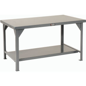 StrongHold Heavy Duty Work Table W/ Shelf Steel Square Edge 60