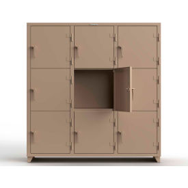 Strong Hold® 3-Tier 9 Door Extra Heavy Duty Locker 72