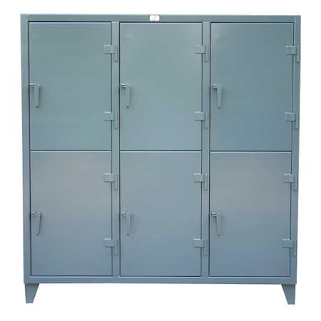 Wardrobe Locker, 74 in W, 24 in D, 78 in H, (2) Tier, (3) Wide, Dark Gray MPN:66-24-2TPL