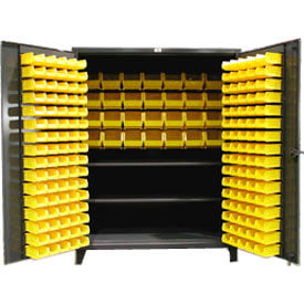 Strong Hold® Heavy Duty Bin Cabinet 56-BBS-362FLP - With 160 Bins 60x36x78 56-BBS-362FLP