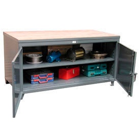 StrongHold Cabinet Workbench Maple Butcher Block Square Edge 72