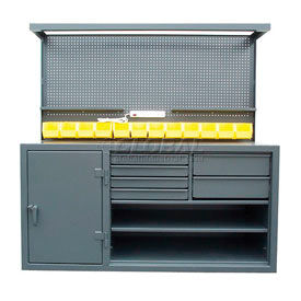 StrongHold® Cabinet Workstation Pegboard Riser 72