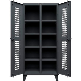 Strong Hold® Ventilated Hex Double Shift Cabinet 12 Gauge 36