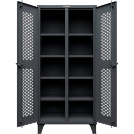 Strong Hold® Ventilated Diamond Double Shift Cabinet 12 Gauge 36