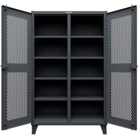 Strong Hold® Ventilated Diamond Double Shift Cabinet 12 Gauge 48