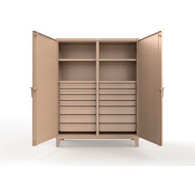 Strong Hold® Double Shift Storage Cabinet with 14 Drawers 12 GA 60