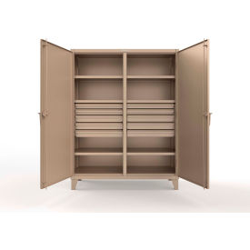 Strong Hold® Double Shift Storage Cabinet with 10 Drawers 12 GA 60