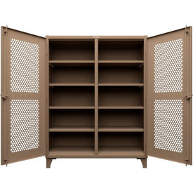 Strong Hold® Ventilated Hex Double Shift Cabinet 12 GA 60