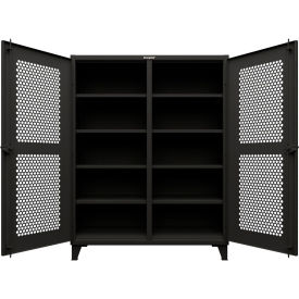 Strong Hold® Hex Double Shift Cabinet with 8 Shelves 12 GA 60