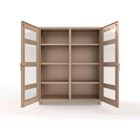Strong Hold® Double Shift Clear View Cabinet with 6 Shelves 14 GA 60