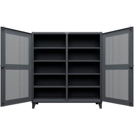 Strong Hold® Ventilated Hex Double Shift Cabinet 12 GA 72