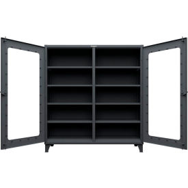 Strong Hold® Clear View Double Shift Cabinet 12 GA 72
