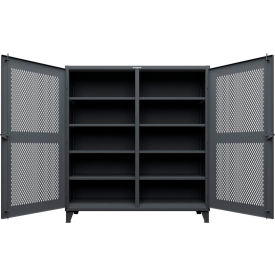 Strong Hold® Ventilated Diamond Double Shift Cabinet 12 GA 72
