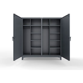 Strong Hold® Double Shift Uniform Cabinet with 10 Shelves 72