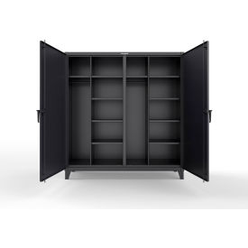 Strong Hold® Double Shift Uniform Cabinet with 10 Shelves 12 GA 72