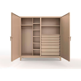 Strong Hold® Double Shift Uniform Cabinet 7 Drawers 12 GA 72
