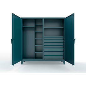 Strong Hold® Double Shift Uniform Cabinet with 7 Drawers 12 GA 72