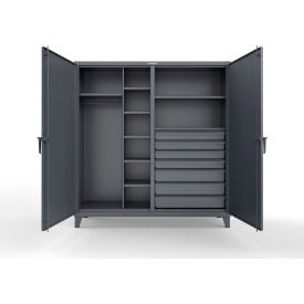 Strong Hold® Double Shift Uniform Cabinet with 7 Drawers 72