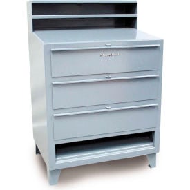 StrongHold Shop Desk 3 Drawers/Paper Compartment Riser 36