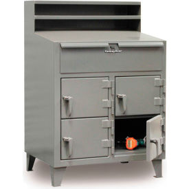 StrongHold 4 Person Cabinet Shop Desk Drawer/Riser Padlockable Doors 48