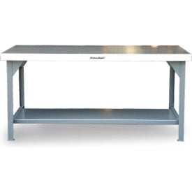 StrongHold Commercial Work Table W/ Fixed Leg Stainless Steel Square Edge 60