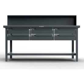 Strong Hold® Extreme Duty Shop Table Workbench Riser Shelf 6 Drawers72