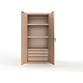Strong Hold® Heavy Duty Cabinets with 3 Drawers 3 Shelves 36