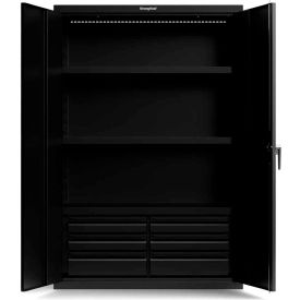 Stronghold Heavy Duty Cabinet 3 Shelves 6 Halfwidth Drawers 18 Gauge 48