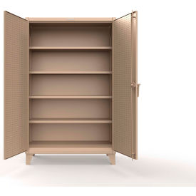 Strong Hold® Extreme Duty Cabinet with Pegboard Doors & 4 Shelves 48