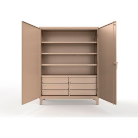 Strong Hold® Extreme Duty Cabinet w/6 Half-Width Drawers 4 Shelves 60
