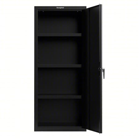 Storage Cabinet, 72 in H, 30 in W, 24 in D, Swing, Electronic Lock; Keyed Lock; Padlock Hasp, Black MPN:2.66-1D-243-P